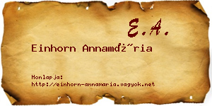 Einhorn Annamária névjegykártya